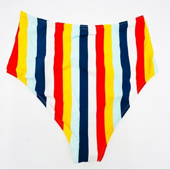 NWT Cupshe Striped High Waist Bikini Swim Bottoms - Picture 3 of 6